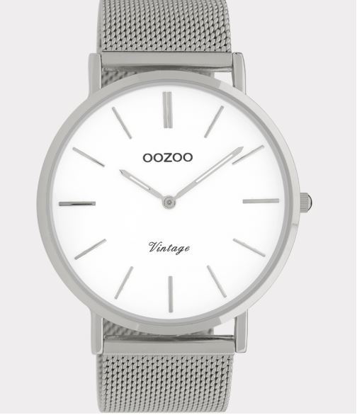 Horloge | Vintage silver/white